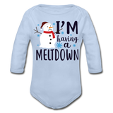 I'm Having a Meltdown Organic Long Sleeve Baby Bodysuit - sky