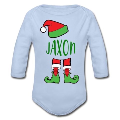 Jaxon OhOrganic Long Sleeve Baby Bodysuit - sky