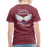 Daddy Amazing Angel Toddler Premium T-Shirt (CK1381) - heather burgundy