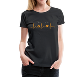 Halloween Heartbeat Women’s Premium T-Shirt (CK1939) - black