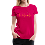Halloween Heartbeat Women’s Premium T-Shirt (CK1939) - dark pink