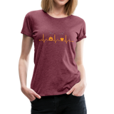 Halloween Heartbeat Women’s Premium T-Shirt (CK1939) - heather burgundy