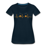 Halloween Heartbeat Women’s Premium T-Shirt (CK1939) - deep navy