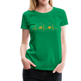 Halloween Heartbeat Women’s Premium T-Shirt (CK1939) - kelly green