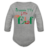 Grammie TT's Little Elf Organic Long Sleeve Baby Bodysuit - heather gray
