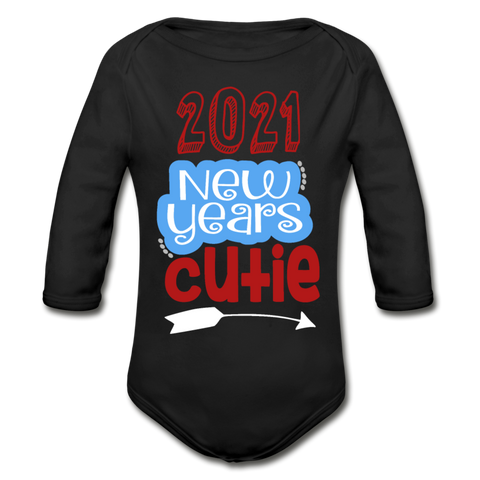 Organic Long Sleeve Baby Bodysuit - black