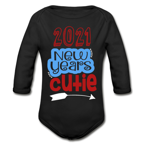 Organic Long Sleeve Baby Bodysuit - black