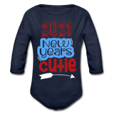Organic Long Sleeve Baby Bodysuit - dark navy