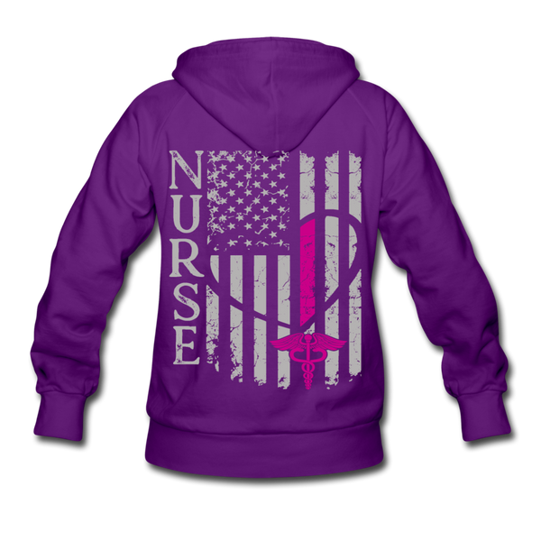Nurse Flag Women's Hoodie (CK1806) - purple