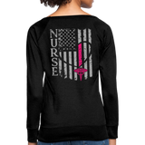 Nurse Flag Women’s Crewneck Sweatshirt (CK1806) - black