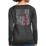 Nurse Flag Women’s Crewneck Sweatshirt (CK1806) - heather black