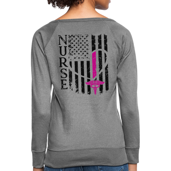 Nurse Flag Women’s Crewneck Sweatshirt (CK1806) - heather gray