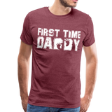 First Time Daddy Men's Premium T-Shirt (CK3590) - heather burgundy