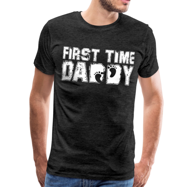 First Time Daddy Men's Premium T-Shirt (CK3590) - charcoal gray