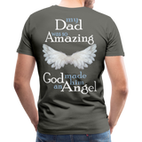 Dad Amazing Angel Men's Premium T-Shirt (CK3582) - asphalt gray