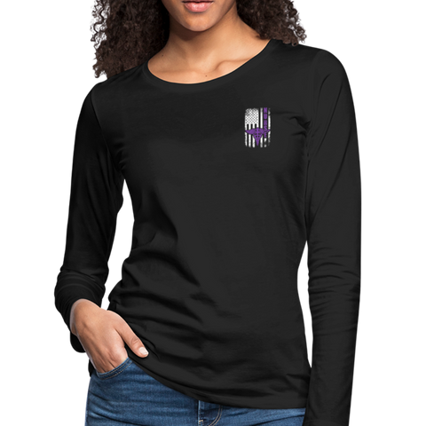 Nurse Flag Women's Premium Long Sleeve T-Shirt (CK1809) - black