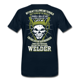 Old School Welder Men's Premium T-Shirt (CK3611) - deep navy
