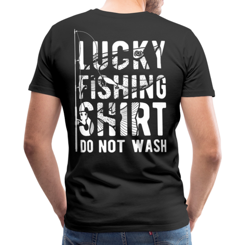 Lucky Fishing Shirt Do Not Wash Men's Premium T-Shirt (KS1013) - black