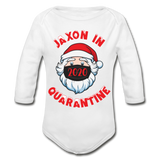 Jaxon in Quarantine Organic Long Sleeve Baby Bodysuit - white