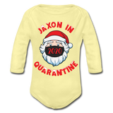 Jaxon in Quarantine Organic Long Sleeve Baby Bodysuit - washed yellow