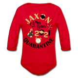 Jaxon New Year Organic Long Sleeve Baby Bodysuit - red