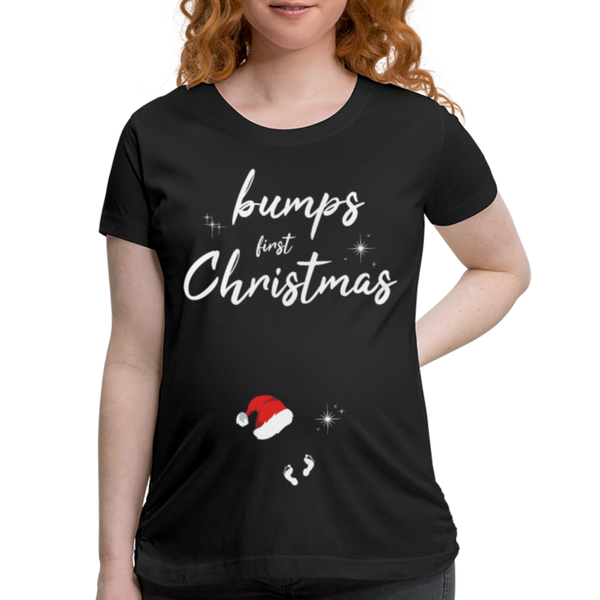 Bumps First Christmas Women’s Maternity T-Shirt (CK3614) - black