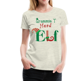Grammie T Head Elf Women’s Premium T-Shirt - heather oatmeal