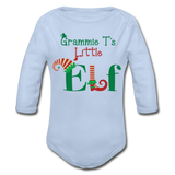 Grammie T's Little Elf Organic Long Sleeve Baby Bodysuit - sky