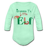 Grammie T's Little Elf Organic Long Sleeve Baby Bodysuit - light mint