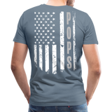 Pops American Flag Men's Premium T-Shirt - steel blue