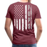 Pops American Flag Men's Premium T-Shirt - heather burgundy