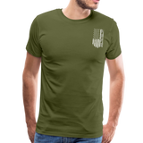 Pops American Flag Men's Premium T-Shirt - olive green