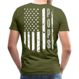 Pops American Flag Men's Premium T-Shirt - olive green