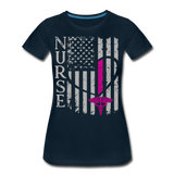 Nurse Flag Women’s Premium T-Shirt (CK1395) - deep navy
