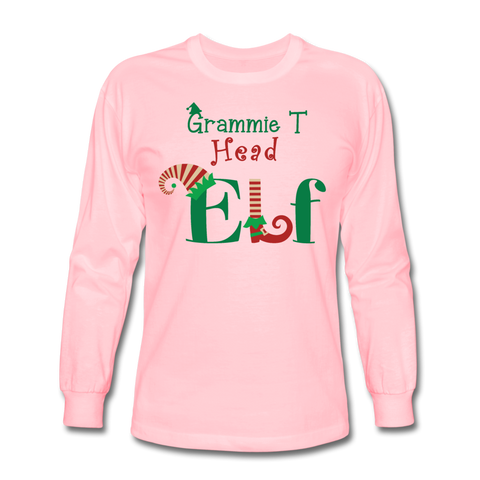 Grammie T Head Elf  Men's Long Sleeve T-Shirt - pink