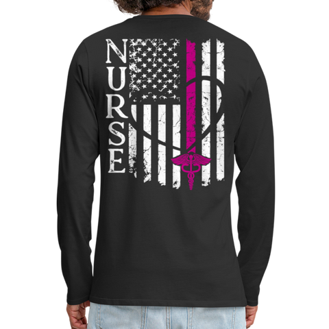 Nurse Flag Men's Premium Long Sleeve T-Shirt (CK1674) Updated+ - black