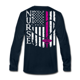 Nurse Flag Men's Premium Long Sleeve T-Shirt (CK1674) Updated+ - deep navy