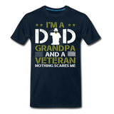 I'm A Dad Grandpa and a Veteran Men's Premium T-Shirt (CK3583) - deep navy