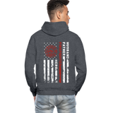 Husband Father Firefighter Hero Gildan Heavy Blend Adult Hoodie (CK3615) - charcoal gray