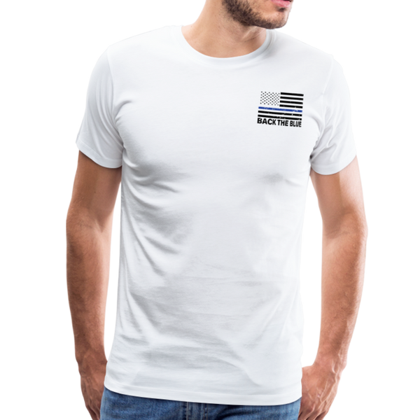 Favorite Police Officer Calls Me Dad Back The Blue Men's Premium T-Shirt (CK3706) - white