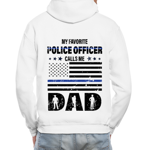 My Favorite Police Officer Calls Me Dad Gildan Heavy Blend Adult Hoodie (CK3706) - white