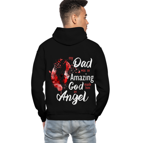 Dad Amazing Angle Red Feather and Birds Gildan Heavy Blend Adult Hoodie - black