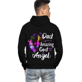 Dad Amazing Angel Colorful Feather and Birds Gildan Heavy Blend Adult Hoodie - black