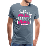 Coffee Scrubs and Rubber Gloves Men's Premium T-Shirt (CK1811) - steel blue