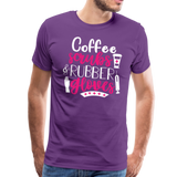 Coffee Scrubs and Rubber Gloves Men's Premium T-Shirt (CK1811) - purple