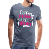 Coffee Scrubs and Rubber Gloves Men's Premium T-Shirt (CK1811) - heather blue