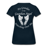 Grandpa Guardian Angel Women’s Premium T-Shirt (CK3556) - deep navy