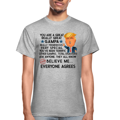 Trump Gampa Gildan Ultra Cotton Adult T-Shirt - heather gray