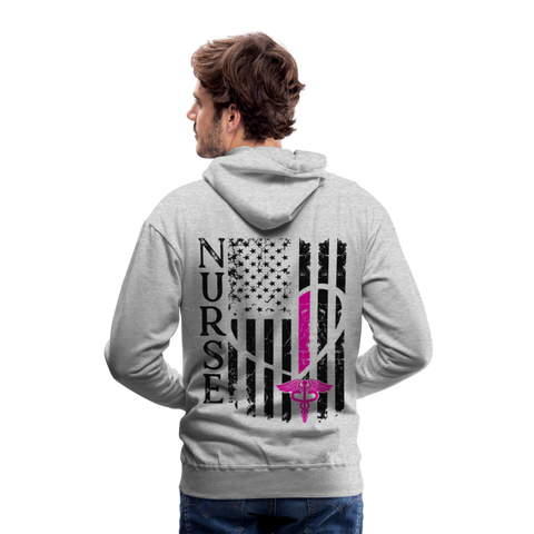 Nurse Flag Men’s Premium Hoodie (CK1806) - heather gray