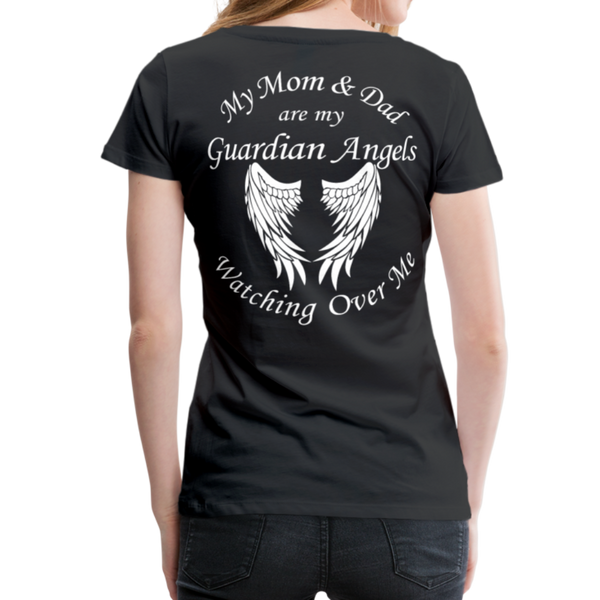 Mom and Dad Guardian Angel Women’s Premium T-Shirt (CK3581) - black